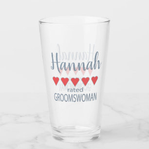 Verre Demoiselle d'honneur et cortège de mariage 5 coeur