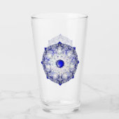 Verre Dentelle en céramique Bleu de Grèce & flocon de ne (Dos)