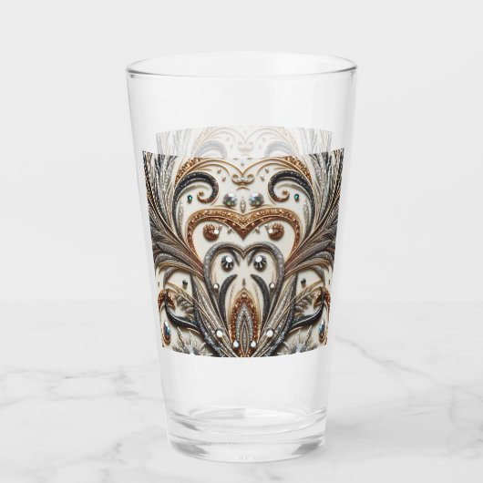 Verre Design baroque glamour avec Parties scintillant et (Devant)