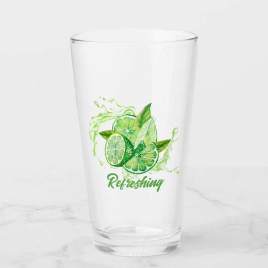 Verre Design Citron-Lime Frais (Devant)