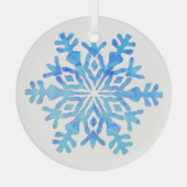 Verre Design de flocon de neige bleu sur un ornement en  (Verso)