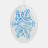 Verre Design de flocon de neige bleu sur un ornement en  (Avant gauche)