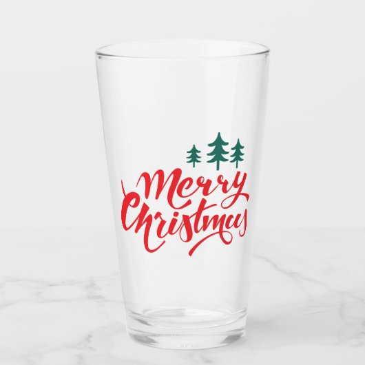 Verre Design de Noël avec arbres (Devant)