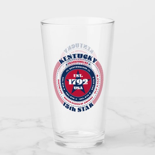 Verre Design de typographie circulaire du Kentucky (Devant)