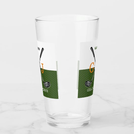 Verre Design élégant de monogramme de golf (Gauche)