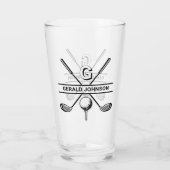 Verre Design élégant de monogramme de golf (Dos)