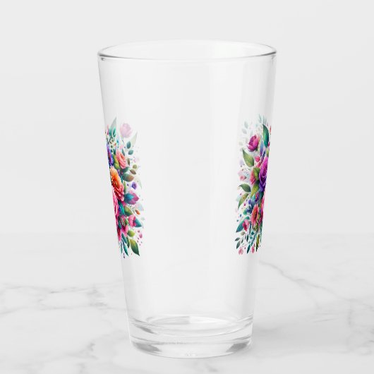 Verre Design floral coloré (Droite)