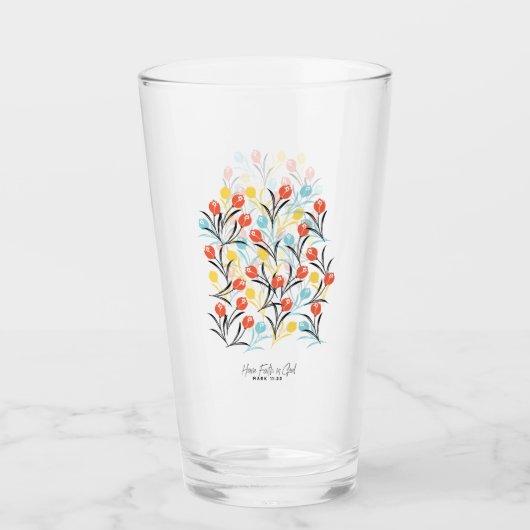 Verre Design floral Motif de Tulipe en blanc (Devant)