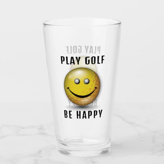 Verre Design minimaliste élégant et heureux Golfer (Devant)