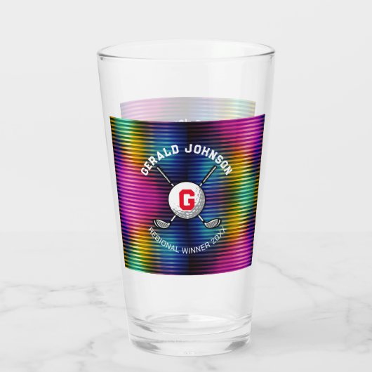 Verre Design minimaliste Élégant Golf Monogramme (Dos)