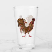 Verre Design moderne Coq Chicken Art (Devant)