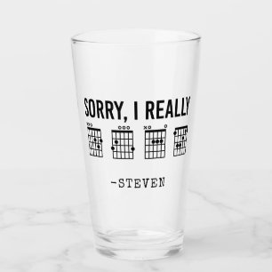 Verre Désolé, je m'en fiche vraiment Guitare Accords Fun