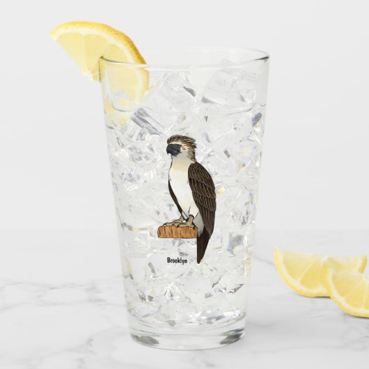 Verre dessin animé d'aigle des Philippines (Devant glace)