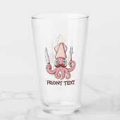 Verre Dessin animé de chef calamar (Devant)