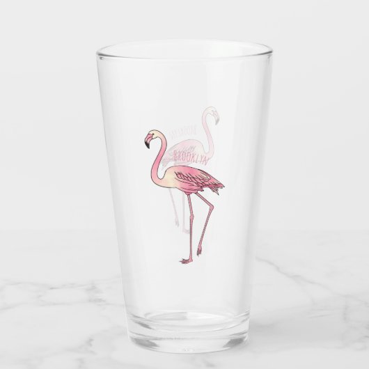 Verre dessin animé d'oiseau Flamant rose (Dos)