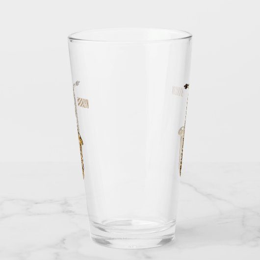 Verre dessin animé saxophone (Gauche)
