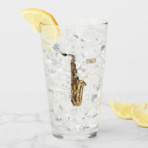 Verre dessin animé saxophone