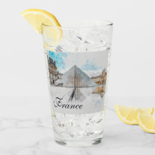 Verre Dessin aquarelle du Louvre Paris, France