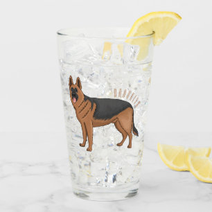 Verre dessin de berger allemand