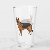 Verre dessin de berger allemand (Devant)