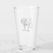 Verre dessin de bulldog (Dos)