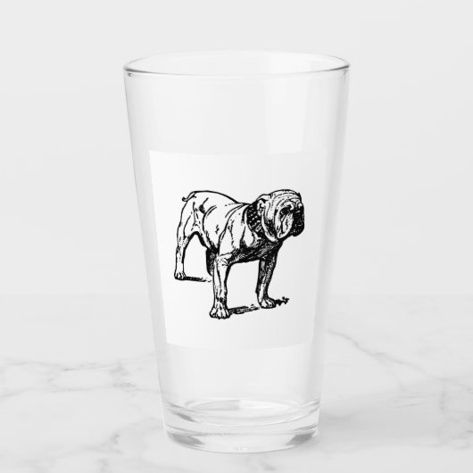 Verre dessin de bulldog (Devant)
