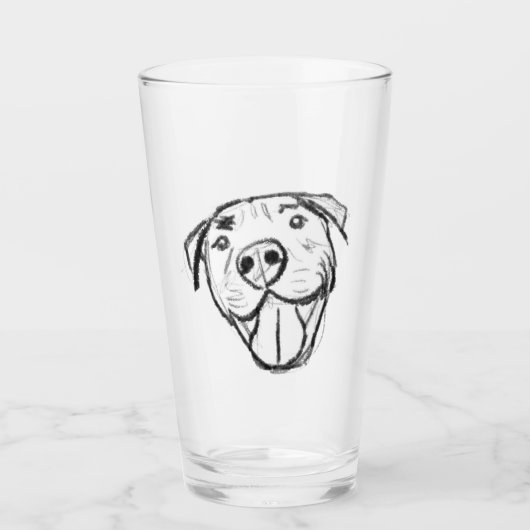 Verre dessin de bulle simple amoureux de les chiens noir (Devant)