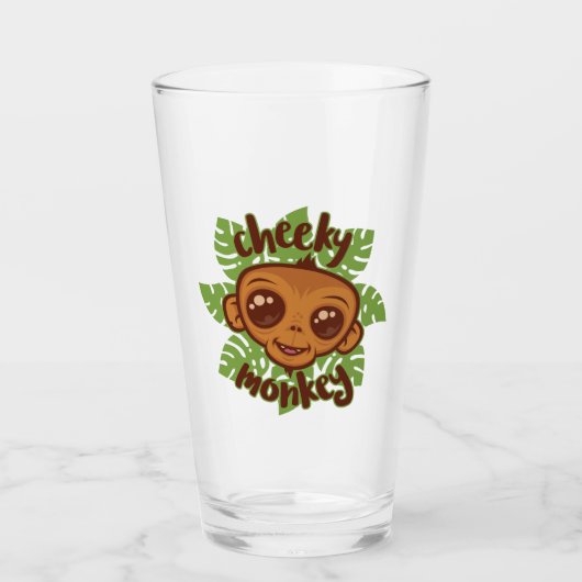 Verre Dessin de primate de bande dessinée mignon Singe e (Devant)