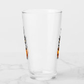 Verre Dessin d'Halloween au chat effrayé sur Citrouille (Gauche)