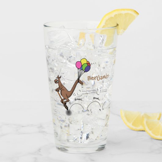 Verre Dessin d'humour australien kangourou (Dos glace)