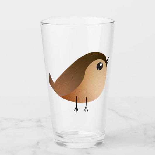 Verre Dessin d'Oiseau de Bruant (Devant)