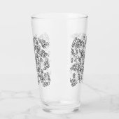 Verre dessin floral simple (Gauche)