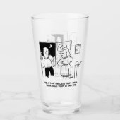 Verre Deux Drôle Caricatures À Thème Bière. (Devant)