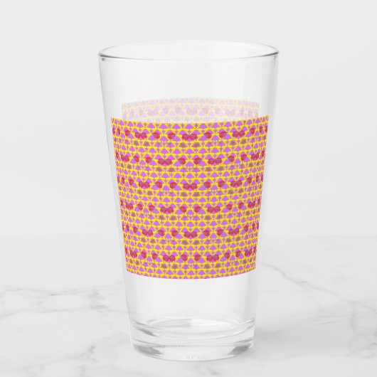 Verre Deux Fleurs Roses (Devant)
