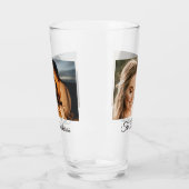 Verre Deux photos et Script personnalisé 16oz Pint Glass (Gauche)
