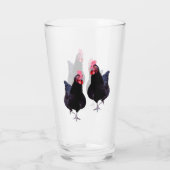 Verre Deux Poulets Noirs Funky, (Dos)