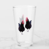 Verre Deux Poulets Noirs Funky, (Devant)