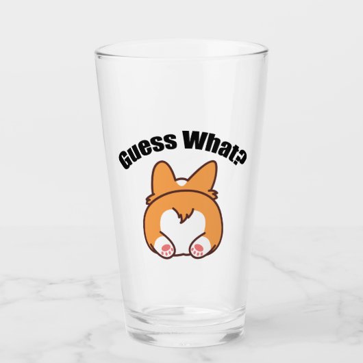Verre Devinez ce Corgi Butt (Devant)