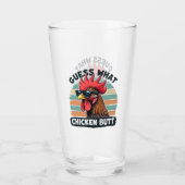 Verre Devinez Quel Beurre De Poulet Drôle Rooster Rétro (Dos)