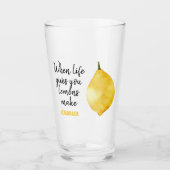 Verre Devis jaune citron amusant (Devant)