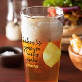 Verre Devis jaune citron amusant