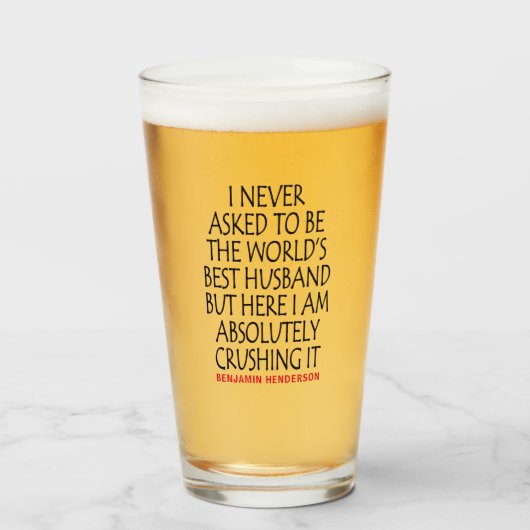 Verre Devis personnalisé du meilleur mari (Devant (rempli))