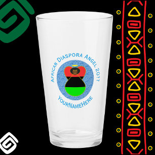 Verre Diaspora Africaine Ange Texte Personnalisé Bleu