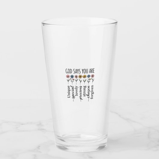 Verre Dieu dit que vous êtes floral conception vectoriel (Devant)