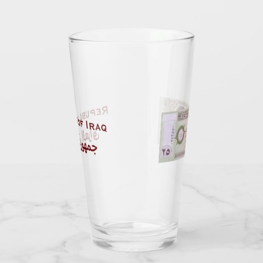 Verre Dinar irakien avec Saddam Hussein (Droite)