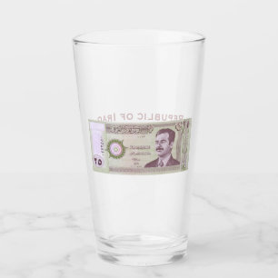 Verre Dinar irakien avec Saddam Hussein