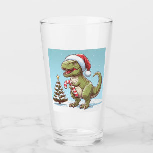 Verre Dinosaure sucre de canne de Noël mignon