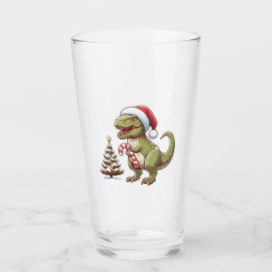 Verre Dinosaure sucre de canne de Noël mignon