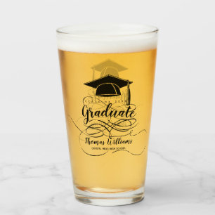 Verre Diplôme Casquette de Promotion Monogramme Nom