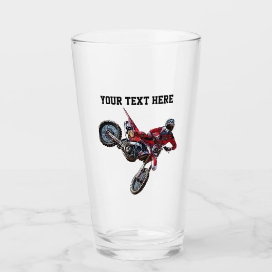 Verre Dirt Bike Red Custom Sports Nom Course (Devant)